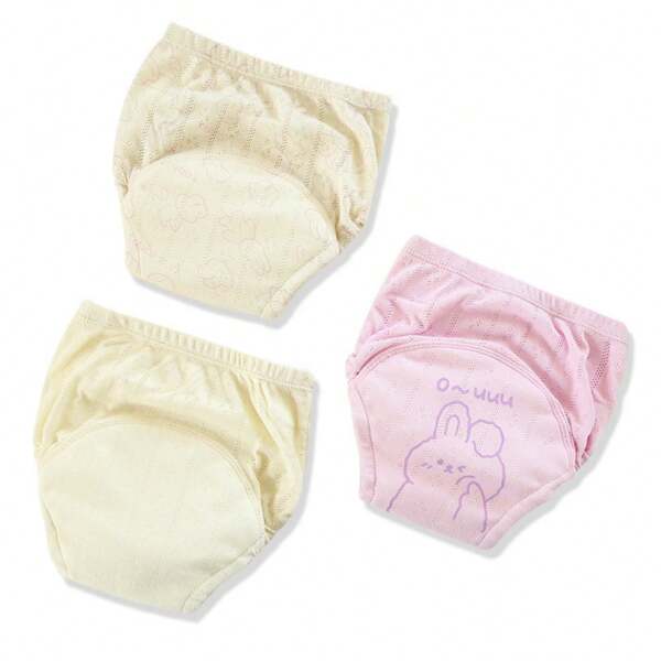3-Pack Unisex Baby Training Pants, Reusable Washable Cloth Nappies With Mesh For Breathability, To Cover Diapers Or As Toddler Underwear For Summerbaby Shower Family Decorations Gifts