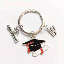 Llavero colgante de aleación de graduación de doctorado, regalo de graduación de bachiller, regalo de último año de secundaria, accesorio de coche, dije para bolso, recuerdo escolar