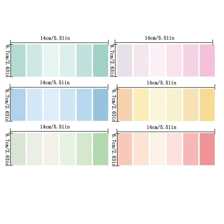 6pcs Colorful Sticky Notes Paper SelfAdhesive Stickers For Notes