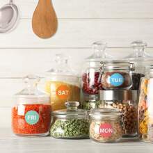 500張/捲週題材圓形diy創意玩具涂鴉標籤貼紙,卡通手繪有趣貼紙,手帳信封卡片裝飾 - 彩色 - 查看 5