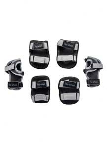 1 Set Conjunto De Equipos De Protección Para Patinaje Que Incluye Rodilleras, Protector De Palma Y Coderas - Negro - Ver 3