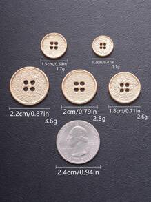 10pcs/set Clothing Hand-sewn Metal & Fabric Buttons Diy Handmade Decoration - Gold - View 14