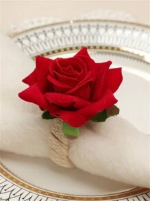 1pc/6pcs/12pcs/24pcs Simulation Napkin Rings Western-Style Hotel Mouth Cloth Handmade Creative Mori Style Rose Napkin Holder New Napkin Buckle