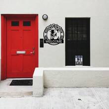 Personalized Classic Metal Welcome Sign, Metal Wall Art, Housewarming Gift, Wedding Gift, Door Hanger, Initial Wall Name Diy Decoration, Flower Vows Letter Combination Sign,Home Decor ,Room Decor,Wall Decor - Black - View 29