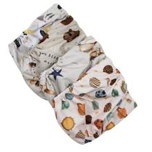 4pcs Bohemian Style Cartoon Printed Waterproof Reusable Baby Cloth Diapers, Suitable For Baby Shower, Home Decor And Gifts - Multicolor - View 3