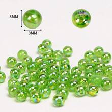 100 件/包 8 毫米透明亚克力 AB 涂层圆形仿珍珠珠，适用于 DIY 珠宝制作 - diy串珠 - 查看 12