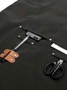 1pc Waterproof And Oil-Proof Apron With Pockets - Universal Apron ForCoffee Bar, Restaurant, And Multipurpose Use - 29.5in X 27.5in - Black - View 5