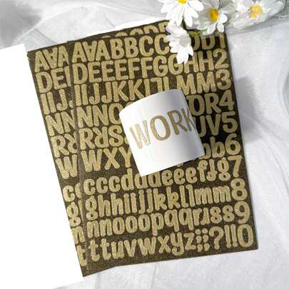 126-delars set med glänsande alfabet och siffror, dekorativa klistermärken för flera ändamål, gör-det-själv-pyssel, scrapbooking, presentinslagning, kort, banderoller, födelsedagar, högtider, skolstart, kontorsmaterial