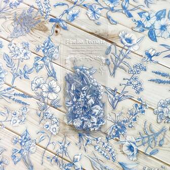 40pcs Flower Doodle Stickers For Journaling, Diy And Vintage Decoration Material Back To School