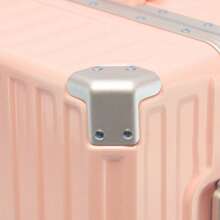 Stylish Aluminum Frame Luggage Suitcase, Thick , High Capacity, Password Lock, Travel Trolley Bag For School School Accessories School Stuff - Baby Pink - View 6
