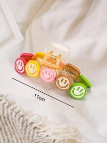 1 Miếng Cô gái Đầy màu sắc Mặt Diễn đạt Móng vuốt tóc , Dễ thương & Sành điệu Dopamine Màu sắc Kẹp , Thích hợp Đối với Sử dụng hàng ngày Hoặc Buổi tiệc - Nhiều màu - Xem 3