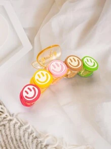 1 Miếng Cô gái Đầy màu sắc Mặt Diễn đạt Móng vuốt tóc , Dễ thương & Sành điệu Dopamine Màu sắc Kẹp , Thích hợp Đối với Sử dụng hàng ngày Hoặc Buổi tiệc - Nhiều màu - Xem 2