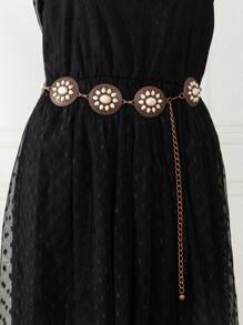 1pc Retro Bohemian Style Turquoise Body Chain Waist Chain Simple Design, Suitable For Women's Daily Wear - Water Drop Type - View 8