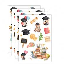 Nhãn dán quà tặng đồ họa cho bữa tiệc tốt nghiệp, Nhãn dán quà tặng lễ hội tiệc tốt nghiệp hiện đại - Nhiều màu - Xem 3