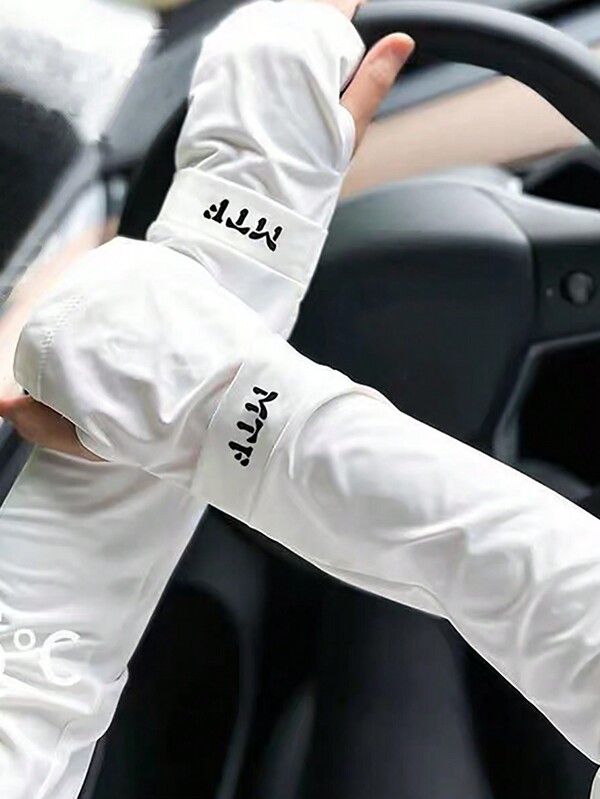 1 Pezzo Manica Antivento Con Protezione Uv Per Guida E Ciclismo - Design Ricamato Unico A Colori - Tessuto In Seta Di Ghiaccio Morbido E Comodo - Guanti In Seta Di Ghiaccio Per Anti Raggi Uv, Guanti Lunghi Antivento Per Guida, Protezione Uv Per Pesca, Maniche Sportive Sottili Estive, Antiscivolo, Adatte Per Sport All'aperto Come Spiaggia E Trekking Donna Guanti Da Protezione Per Le Mani, Maniche Protettive Antivento Lunghe Con Foro Per Il Pollice, Maniche Solide A Protezione Solare Larghe, Adatte Per Guidare, Andare In Bicicletta E Sport All'aperto In Estate.