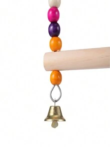 1pc Colorful Wooden Beads Arched Parrot Swinging Frame, Cage-style Bird Toy Frame Climbing Ladder, Random Color - Multicolor - View 9