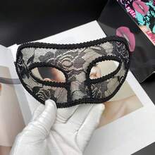 1pc Ladies\" Sexy Lace Mask, Transparent PVC Material, Lace Sticking Craft, Erotic Princess Mask, Cosplay Party, Costume Accessory For Festivals - Multicolor - View 4