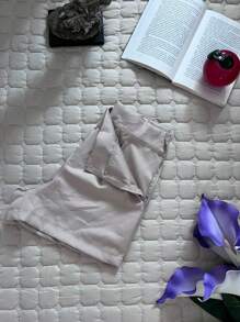 Women Shorts - 米色 - 查看 3