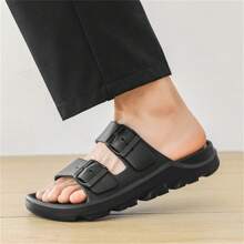 Men's Beach Sandals Open Toe Strap Sandals, Casual Walking Slipper For Home - Black - View 3