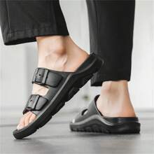 Men's Beach Sandals Open Toe Strap Sandals, Casual Walking Slipper For Home - Black - View 2