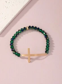 1 Miếng Đúng mốt Tối giản Đầy màu sắc Hạt thủy tinh & Kim loại Bùa chéo Vòng tay Đối với Bất kì cơ hội - vòng tay đính cườm - Xem 4