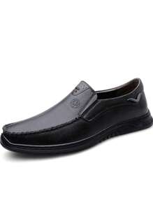 New Handmade Men's Genuine Leather Loafers, Slip-On Floral Print Casual/Business Shoes With Round Toe, Flat Heel And Rubber Sole