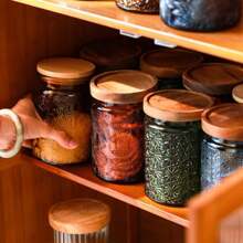 23.7 FL OZ Blue Glass Jars, 2 Pack Vintage Glass Kitchen Storage Counter Jar, Candy Jars With Lids, Blue Mason Jars Hold Coffee Beans, Tea, Cookie, Sugar, Bath Salts & More - 紅色 - 查看 5