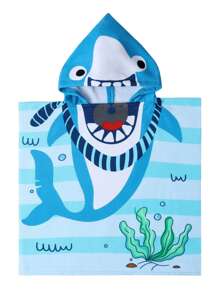 1PC Kids Beach Towel For Boys Girls, Mermaid Hooded Bath Towel Wrap, Toddler Pool Towel With Hood For 3-6 Years Old