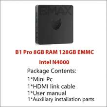 BMAX BMAX Mini PC B1PRO Windows 11 Pro 8GB RAM 128GB ROM N4000 Micro computadora de escritorio WiFi de doble banda mini pc
