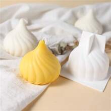 4 件装蜡烛硅胶模具 DIY 石膏树脂粘土硅胶模具 - 白色 - 查看 6