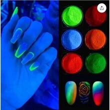12種顏色的霓虹色顏料粉末，閃亮珠光漸層鍍鉻粉DIY油光指甲美甲工具套裝，適用於指甲藝術裝飾 - 彩色 - 查看 8