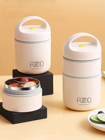 1pc Compact 304 Stainless Steel Lunch Box,Kitchen,Christmas Gift