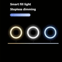 Anillo de luz para selfies de 6 pulgadas con trípode flexible - Plateado - Ver 3