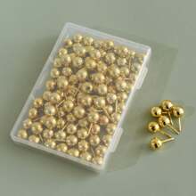 Push Pins For Bulletin Board, Thumb Tacks For Wall, Cork Board, Map, Calendar, Photos, Rose Gold Map Push Pin, Round Head Map Pin, Clear Push Pins, Plastic Head Push Pins, With Storage Box, DIY For Craft Projects, Home Office Organization, Large Size Back To School, Back To School, School Supplies