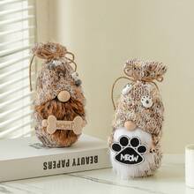 1pc 2024 新品四季毛绒公仔, 五月婚礼装饰, 宠物狗鲁道夫无脸公仔, 可爱狗毛绒公仔, 桌面展示装饰, 针织心形帽毛绒公仔, 美国无脸公仔咖啡杯, 节日装饰, 鲁道夫木制标志毛绒公仔, 针织帽海星无脸公仔, 圣诞节节日装饰, 心形毛绒公仔杯 - 白鬍子款DOG公仔 - 查看 4