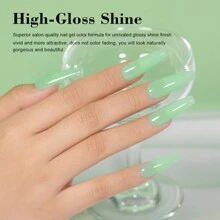 RARJSM Jelly Gel Nail Polish Mint Green Clear Light Green Gel Nail Polish Transparent Pastel Nude Sheer Nail Gel Polish Varnish Curing Requires LED UV French Manicure Soak Off For Home Salon 15ml 1pcs - 透明薄荷綠 - 查看 3