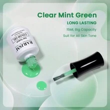 RARJSM Jelly Gel Nail Polish Mint Green Clear Light Green Gel Nail Polish Transparent Pastel Nude Sheer Nail Gel Polish Varnish Curing Requires LED UV French Manicure Soak Off For Home Salon 15ml 1pcs - 透明薄荷綠 - 查看 2