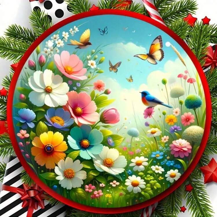1pc Round Wooden Sign, Wreath Sign, Porch Sign, Outdoor Sign, Vintage Style Decor For Bedroom, Living Room, Window, Wall (8 Inch * 8 Inch / 20cm * 20cm), Random Hole Design - Multicolor 10 - View 3