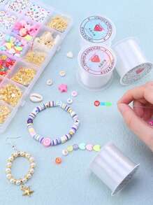 1 Roll/50 Meter(Wire Diameter: 0.8mm)Elastic String Stretchy Bracelet String Crystal String Bead Cord For Bracelet Necklace Beading Jewelry Making - White - View 3