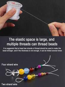 1 Roll/50 Meter(Wire Diameter: 0.8mm)Elastic String Stretchy Bracelet String Crystal String Bead Cord For Bracelet Necklace Beading Jewelry Making - White - View 6