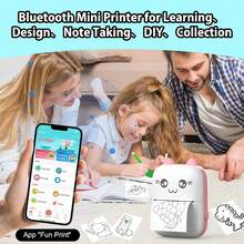 Mini Pocket Printer, Smart Pocket Thermal Printer, Portable Sticker Printer, For Journal/Diy Scrapbook/Travel/Note/Checklist/Label/Memo, Children's Ticket Printer, Compatible With Ios And Android - C9 Mini Printer White Powder - View 6