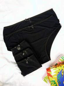 kit 5 Calcinhas calçolas plus size em microfibra pretas