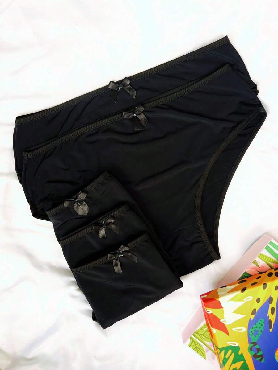 kit 5 Calcinhas calçolas plus size em microfibra pretas