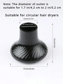 1 Pieza Capucha Difusora Para Secador De Pelo Con Boquilla Redonda/recta, Ideal Para Permanente Y Secado De Cabello, Peinado, Uso En Salones De Belleza,herramientas para el cabello - Negro - Ver 2