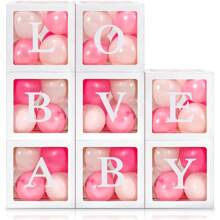 1pc Transparent Balloon Box With Letters (A-Z) For Baby Shower Gender Reveal, Diy Personalized Name Graduation Birthday Party Bride Wedding Anniversary Backdrop Decoration (White)