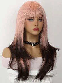 Pelo Liso Oscuro De 24 Pulgadas, De Color Rosa Hasta Marrón, Adecuado Para Uso Diario - Degradado - Ver 5