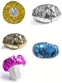 1 pièce Bonnet thermique en feuille d'aluminium, bonnet de douche, bonnet réutilisable pour coloration et traitement capillaire à domicile ou au salon. Accessoires et produits capillaires pour salon de coiffure, essentiels de beauté et de voyage, rentrée scolaire, vacances, accessoires capillaires pour femmes