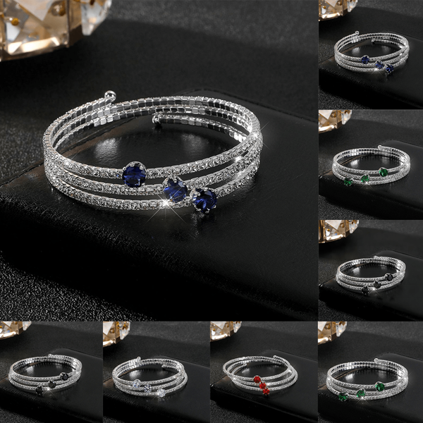 Pulsera multicapa con strass y extremos abiertos, adecuada para señoras y niñas en bodas, festivales y uso diario
