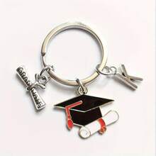Llavero colgante de aleación de graduación de doctorado, regalo de graduación de bachiller, regalo de último año de secundaria, accesorio de coche, dije para bolso, recuerdo escolar