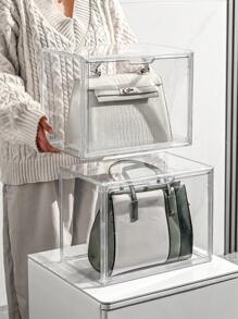 1pc Rectangular Transparent Storage Box, Dust-Proof Display Cabinet For Collectibles, Shoes, Bags, Dolls And Cosmetics